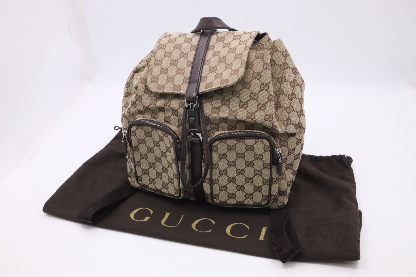Gucci Backpack In Canvas Brown