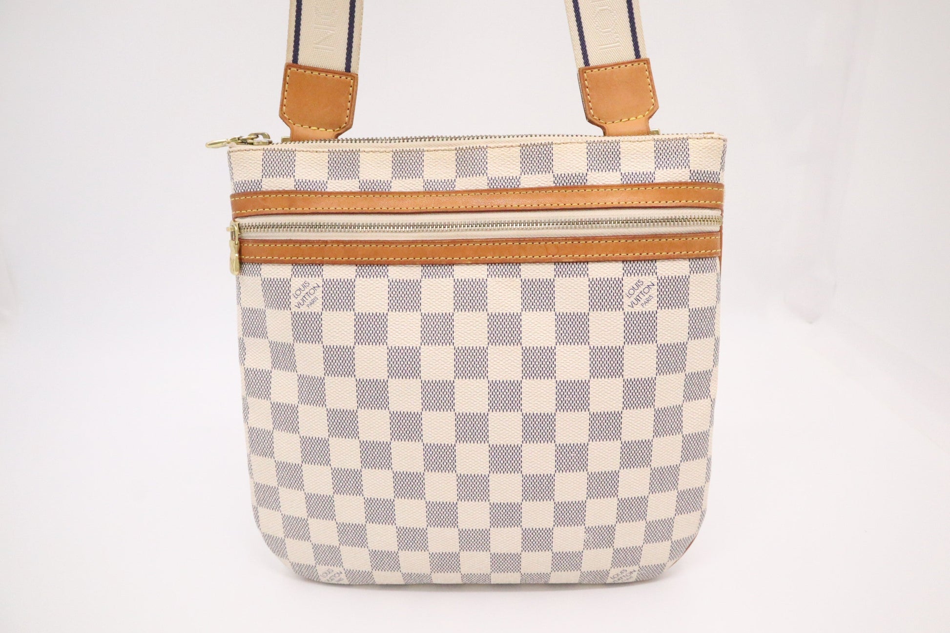 Louis Vuitton Pochette Bosphore Azur Damier Canvas Clutch Bag Azur Canvas