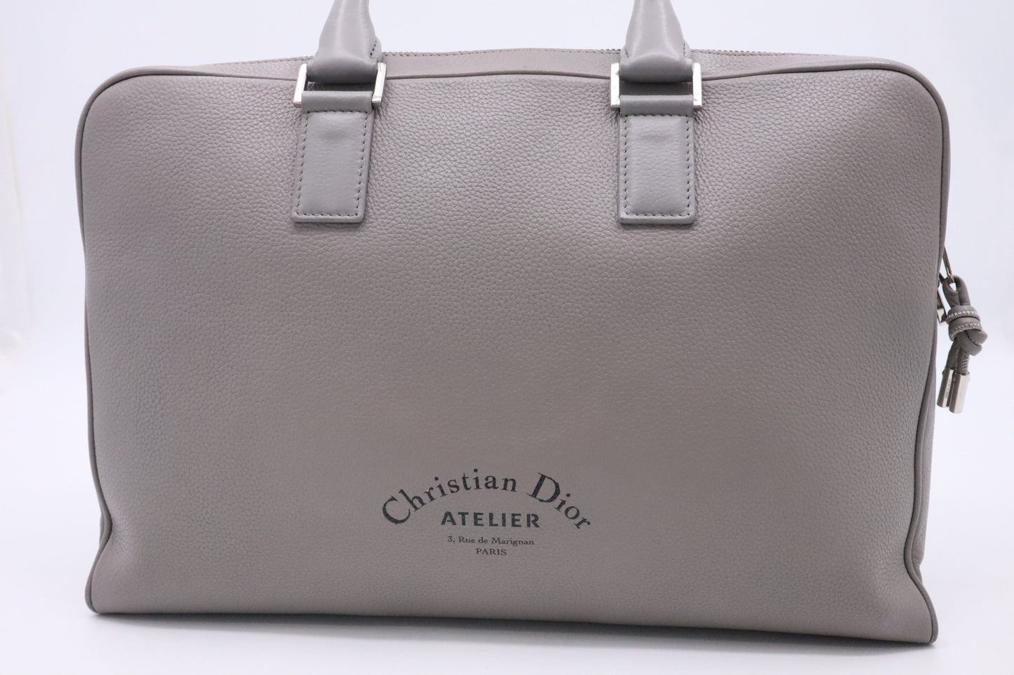 Dior Atelier Business Bag In Grey Leather Travel Bag