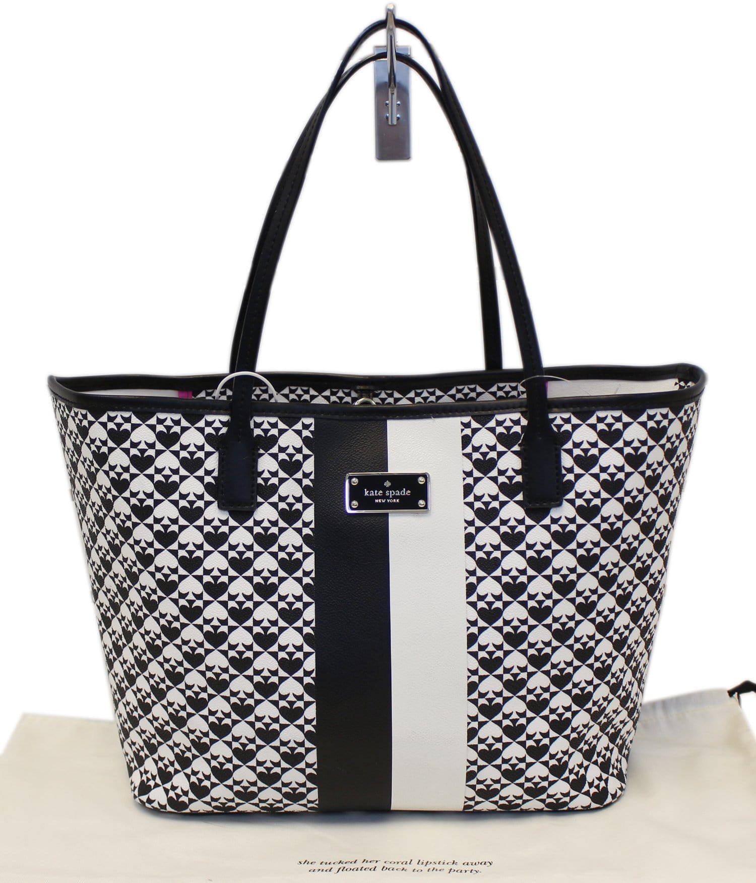 Kate Spade Penn Place Tote Shoulder Bag Black White