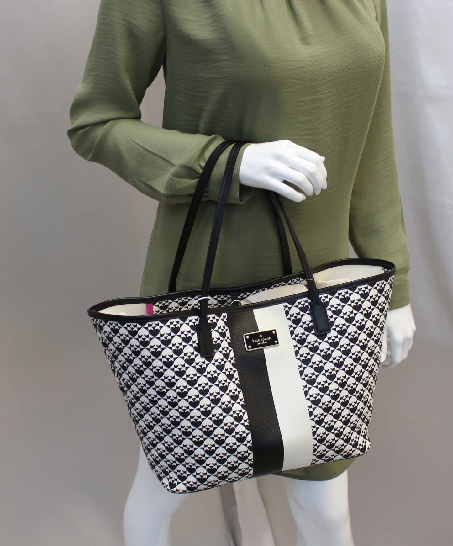 Kate Spade Penn Place Tote Shoulder Bag Black White