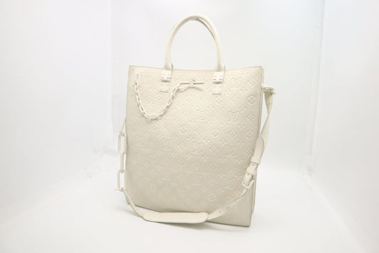 Louis Vuitton Sac Plat Off White Leather Empreinte Handbag