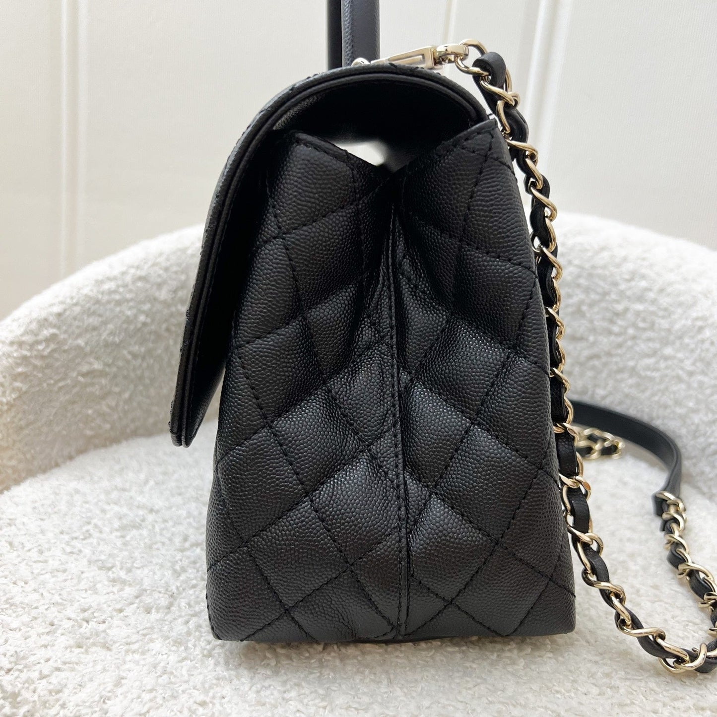 Chanel Medium Coco Handle in Black Caviar and GHW (Model: ) Accessory