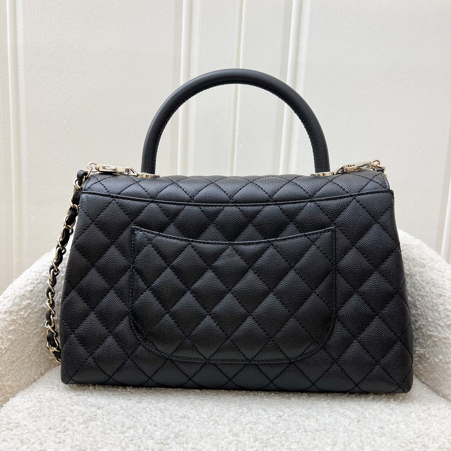 Chanel Medium Coco Handle in Black Caviar and GHW (Model: ) Accessory