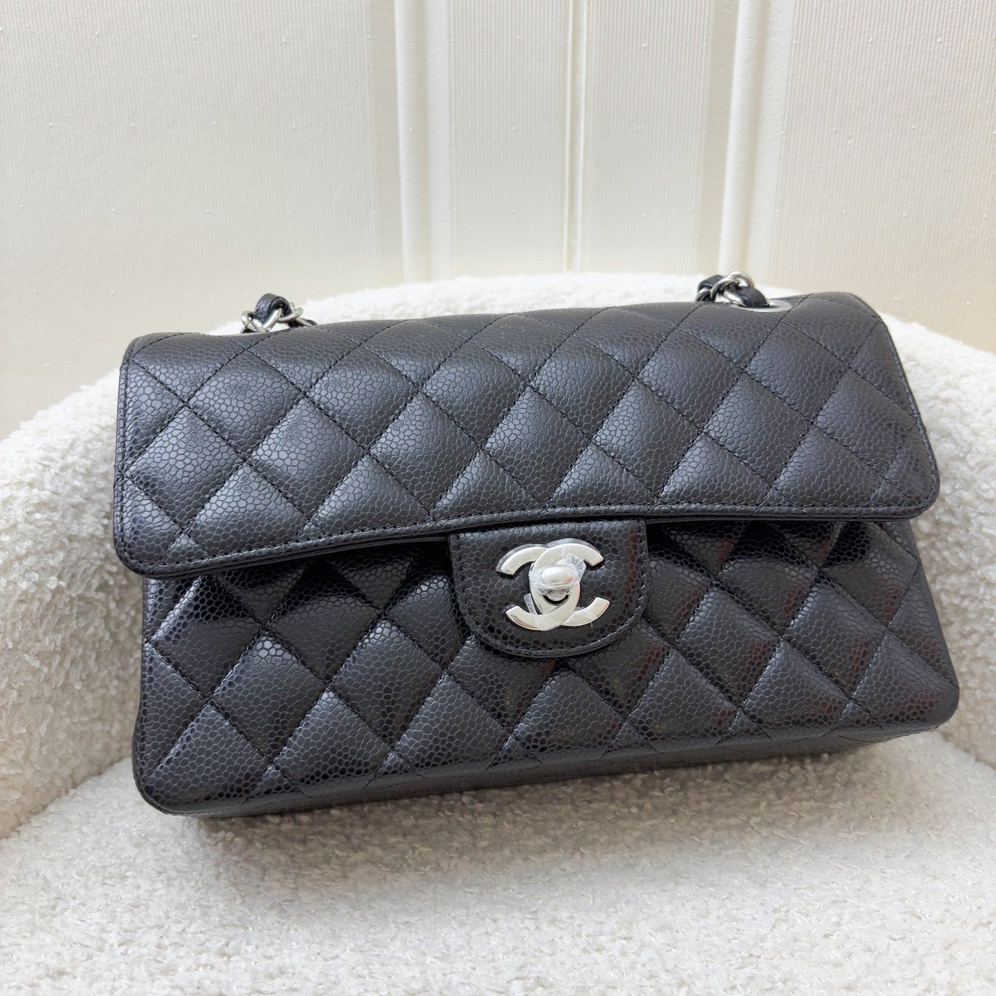 Chanel Small Classic Flap CF in Black Caviar and SHW (Model: ) Accessory