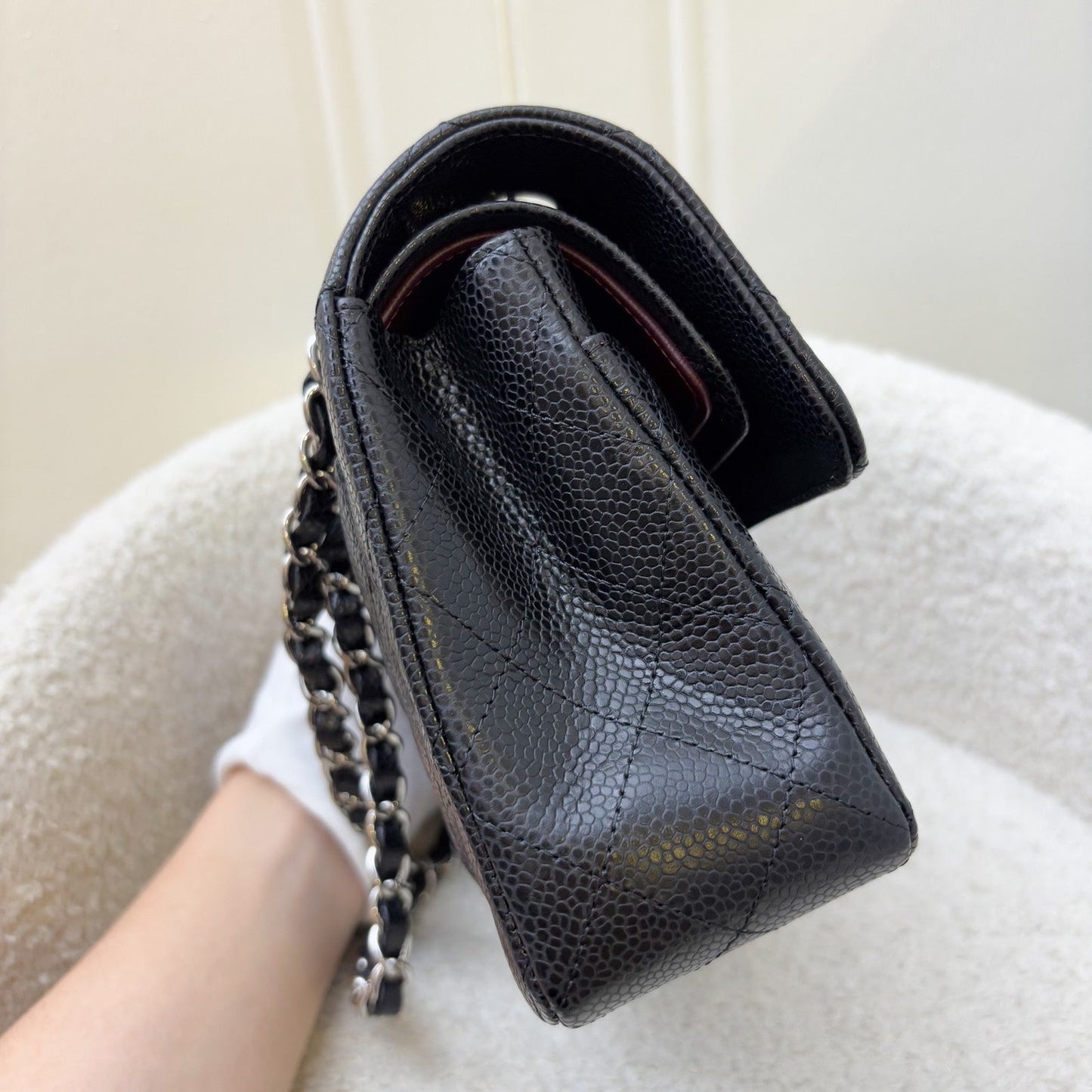 Chanel Small Classic Flap CF in Black Caviar and SHW (Model: ) Accessory