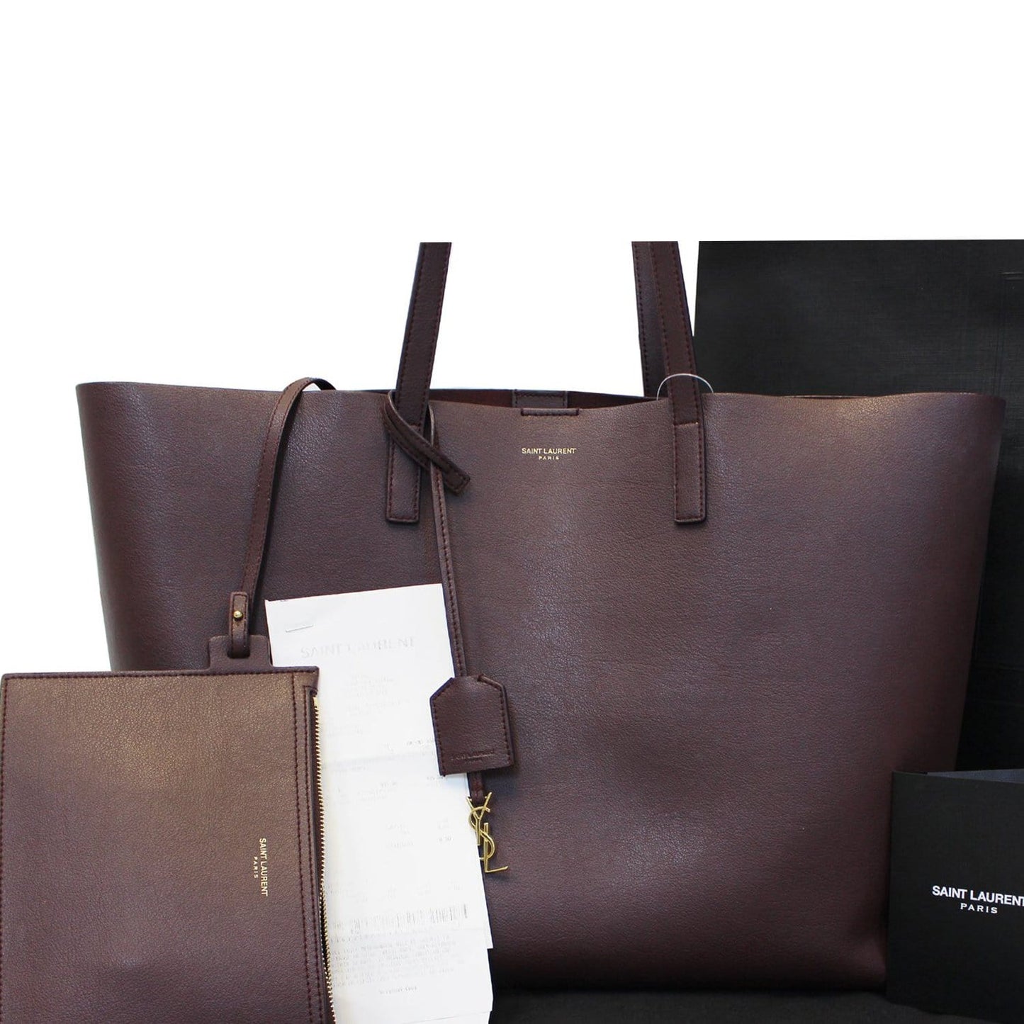 YSL Saint Laurent Saint Laurent East West Shopping Tote Bag Leather Black