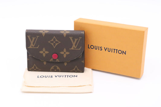 Louis Vuitton Rosalie Coin Purse Fuchsia Monogram Canvas Wallet Case