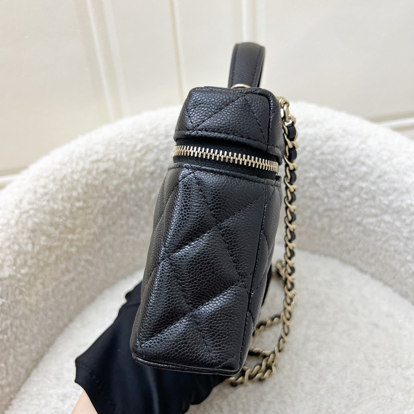 Chanel [Local Set - Feb 2025] Vanity / Clutch with Chain (LP Style Bag) in Black Caviar and LGHW (Model: )