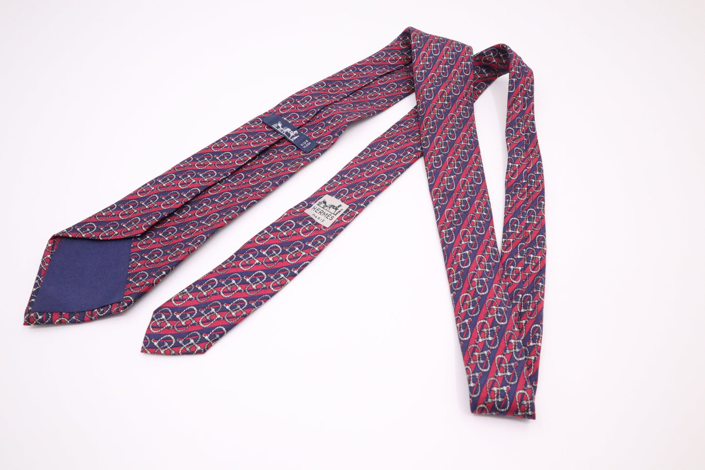Hermes Tie In And Silk Handbag Blue Red Travel Bag
