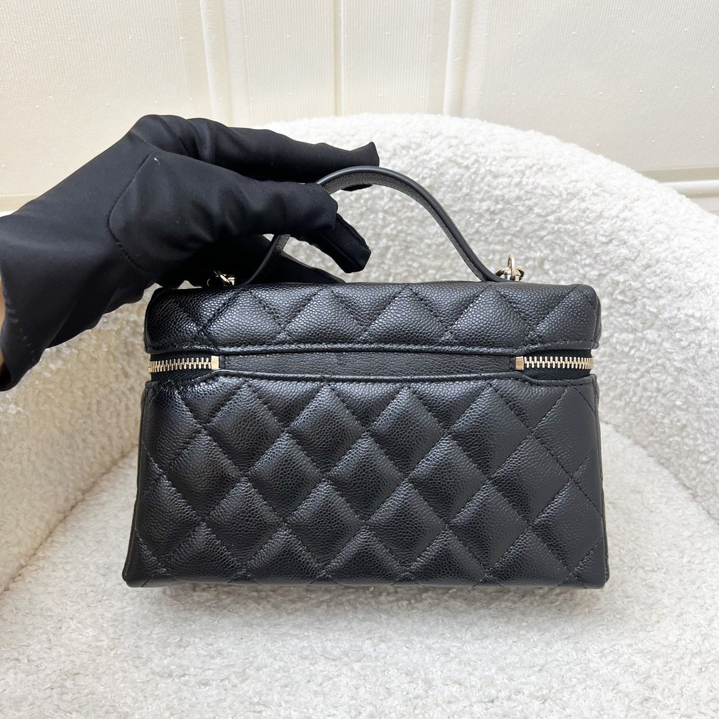 Chanel [Local Set - Feb 2025] Vanity / Clutch with Chain (LP Style Bag) in Black Caviar and LGHW (Model: )