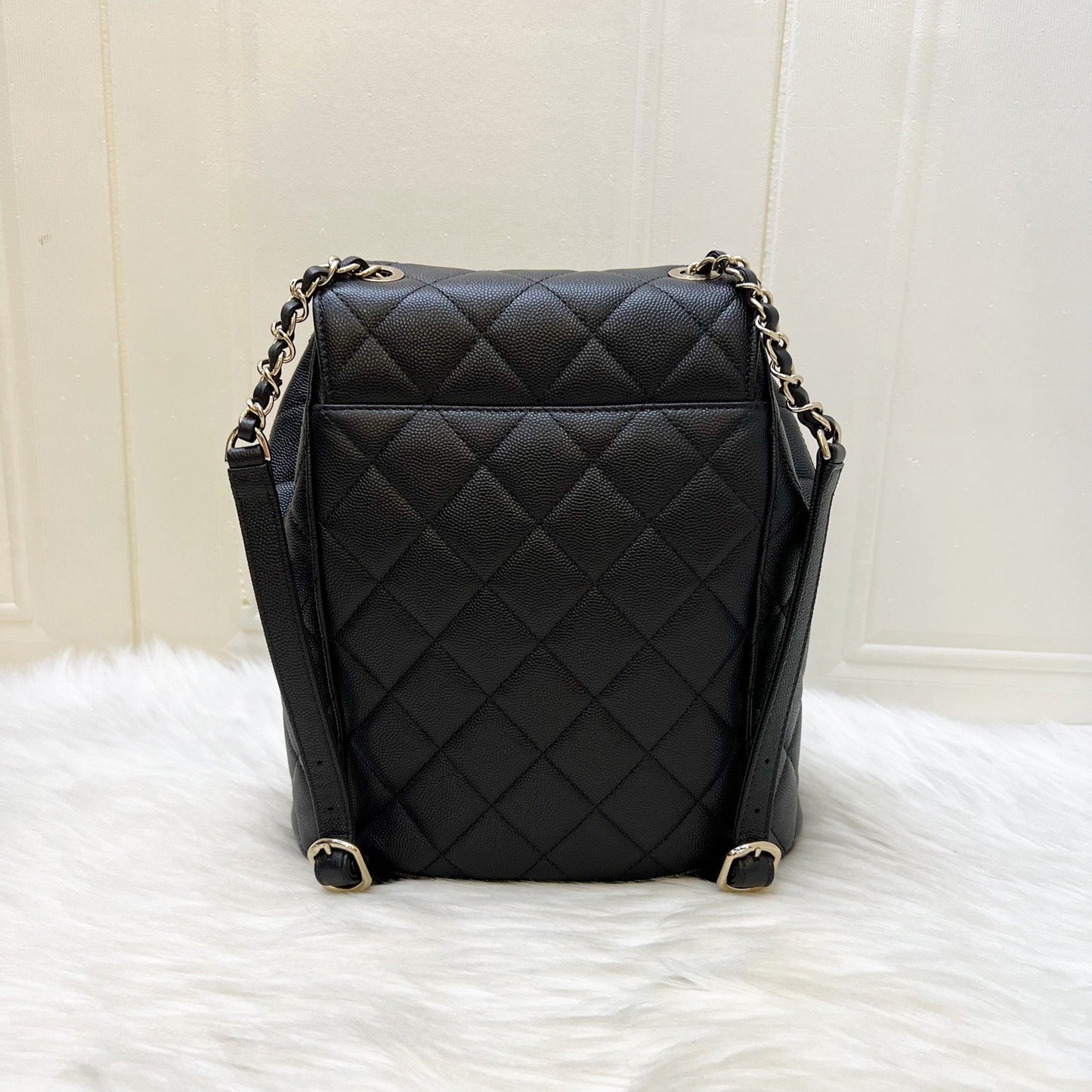 Chanel Duma Small / Medium Backpack in Black Caviar and LGHW (Model: )