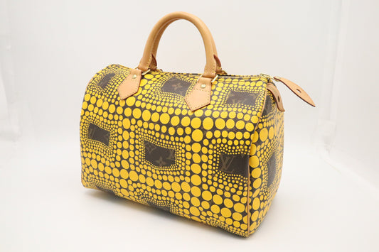 Louis Vuitton x Yayoi Kusama Speedy 30 Canvas Yellow Handbag