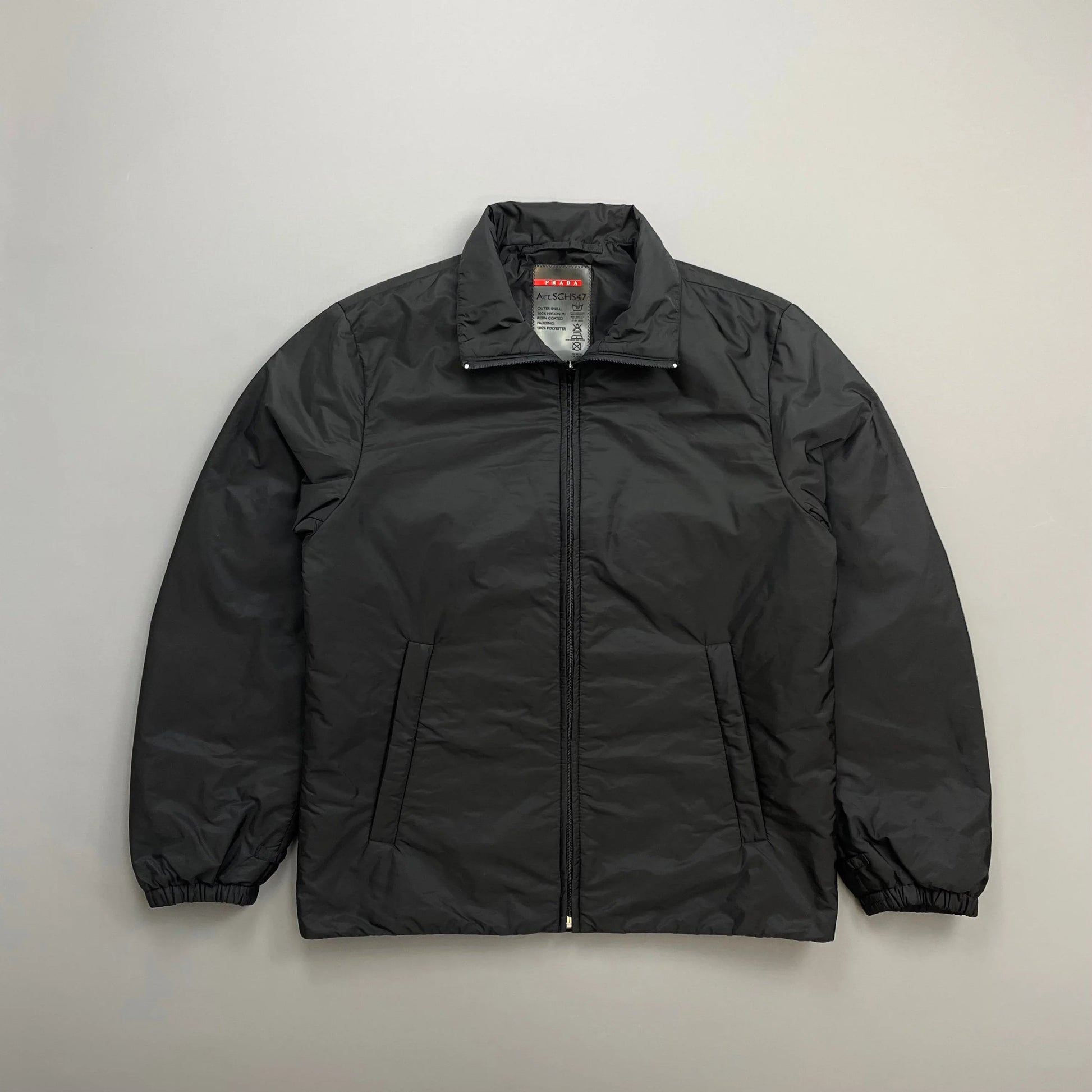 Prada Handbag Sport Padded Liner Harrington Bomber Jacket Nylon Black