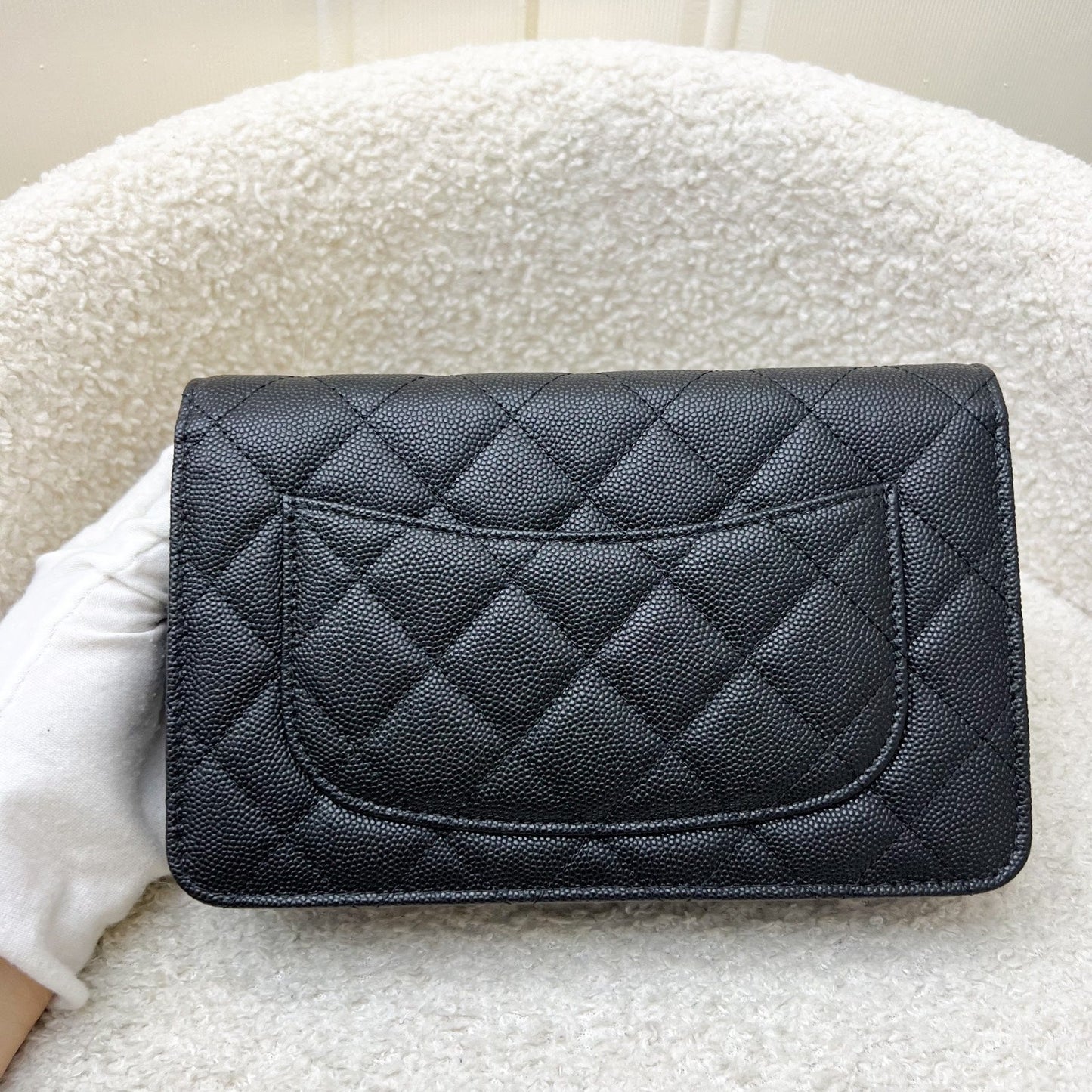 Chanel Wallet on Chain WOC in Black Caviar, Diamantes Studded Logo and SHW (Model: ) Bag