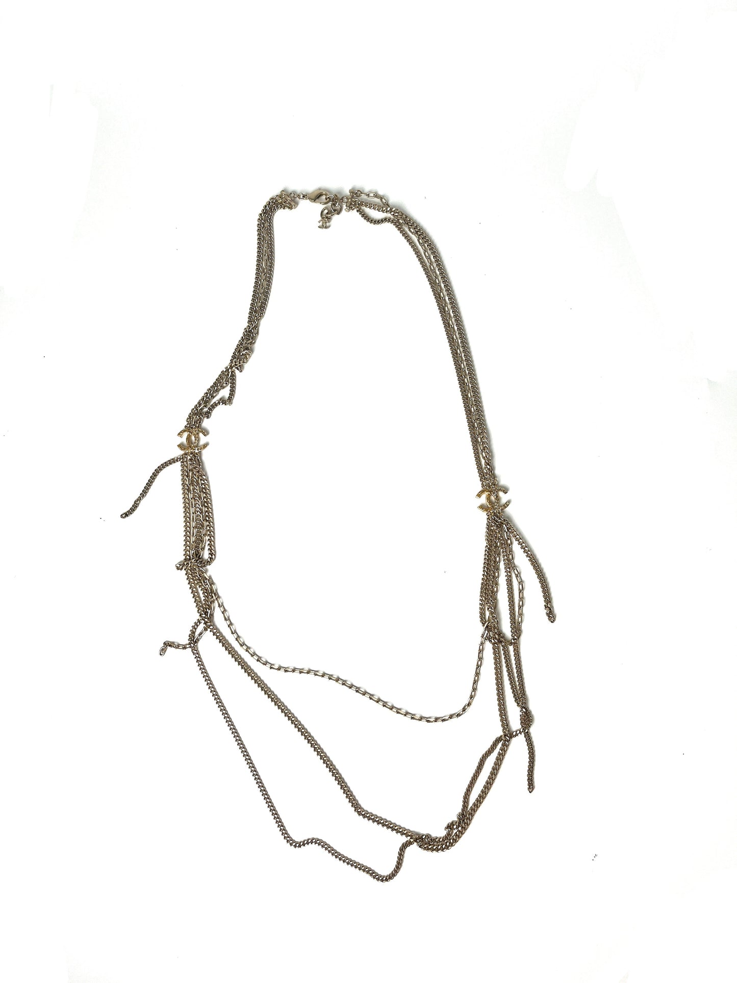 Chanel Gold Triple Strand Strass 2016 Long Necklace