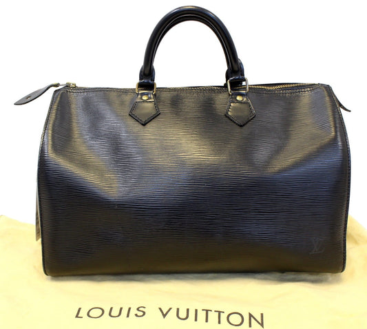 Louis Epi Speedy Satchel Bag Leather Black Travel Bag Bag E4350