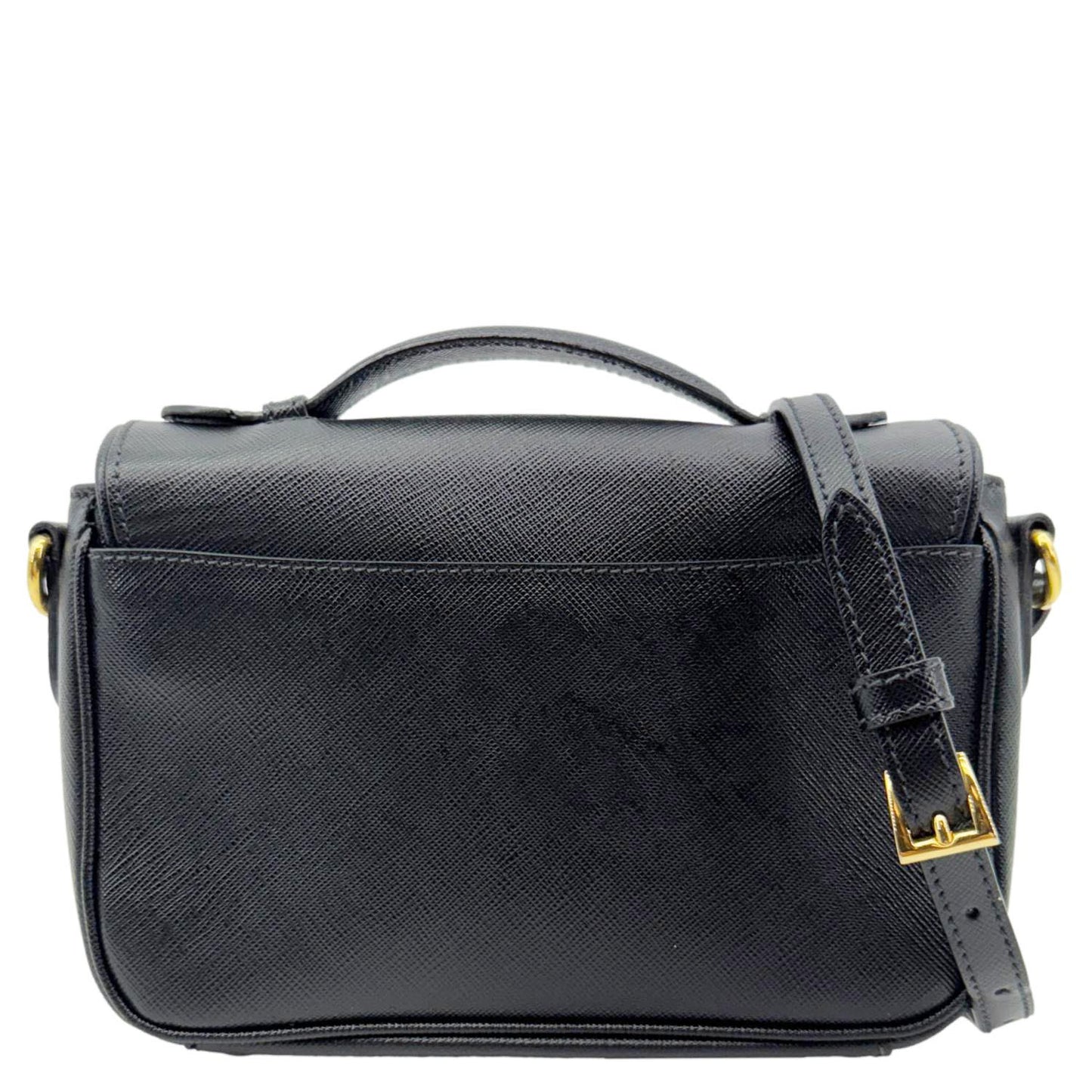 Sound Saffiano Crossbody Bag Leather Black
