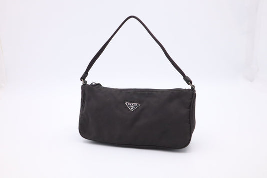 Prada Handbag In Nylon Brown Travel Bag