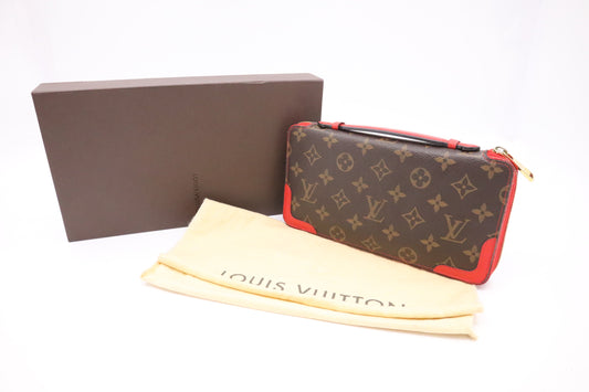 Louis Vuitton Retiro Daily Organizer Monogram Red Canvas Leather Handbag