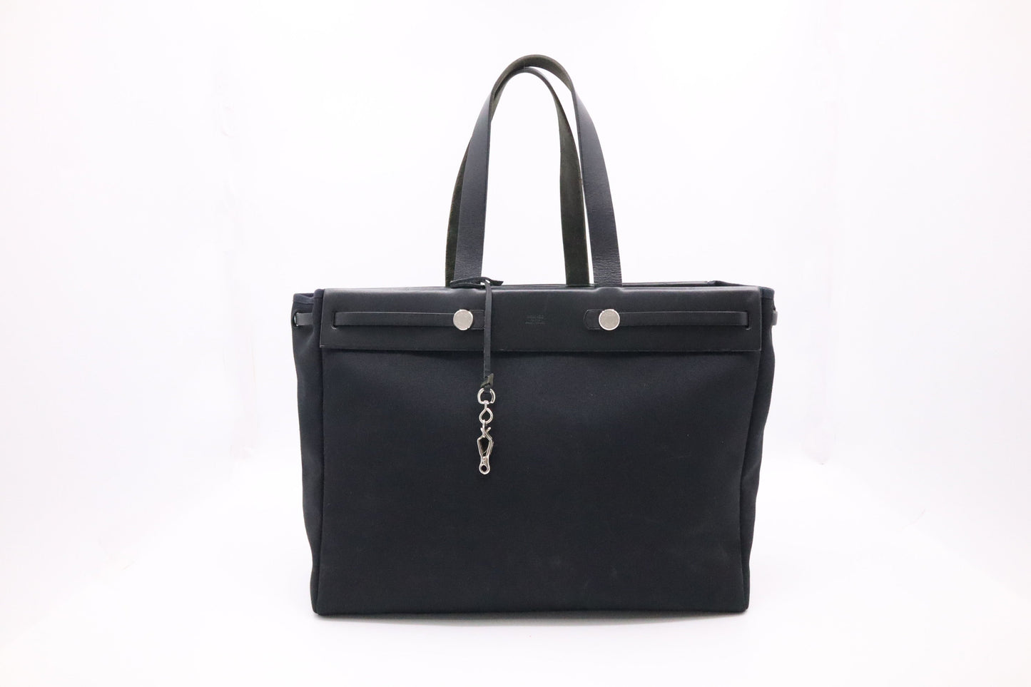 Hermes Herbag Cabas In Canvas Black Travel Bag