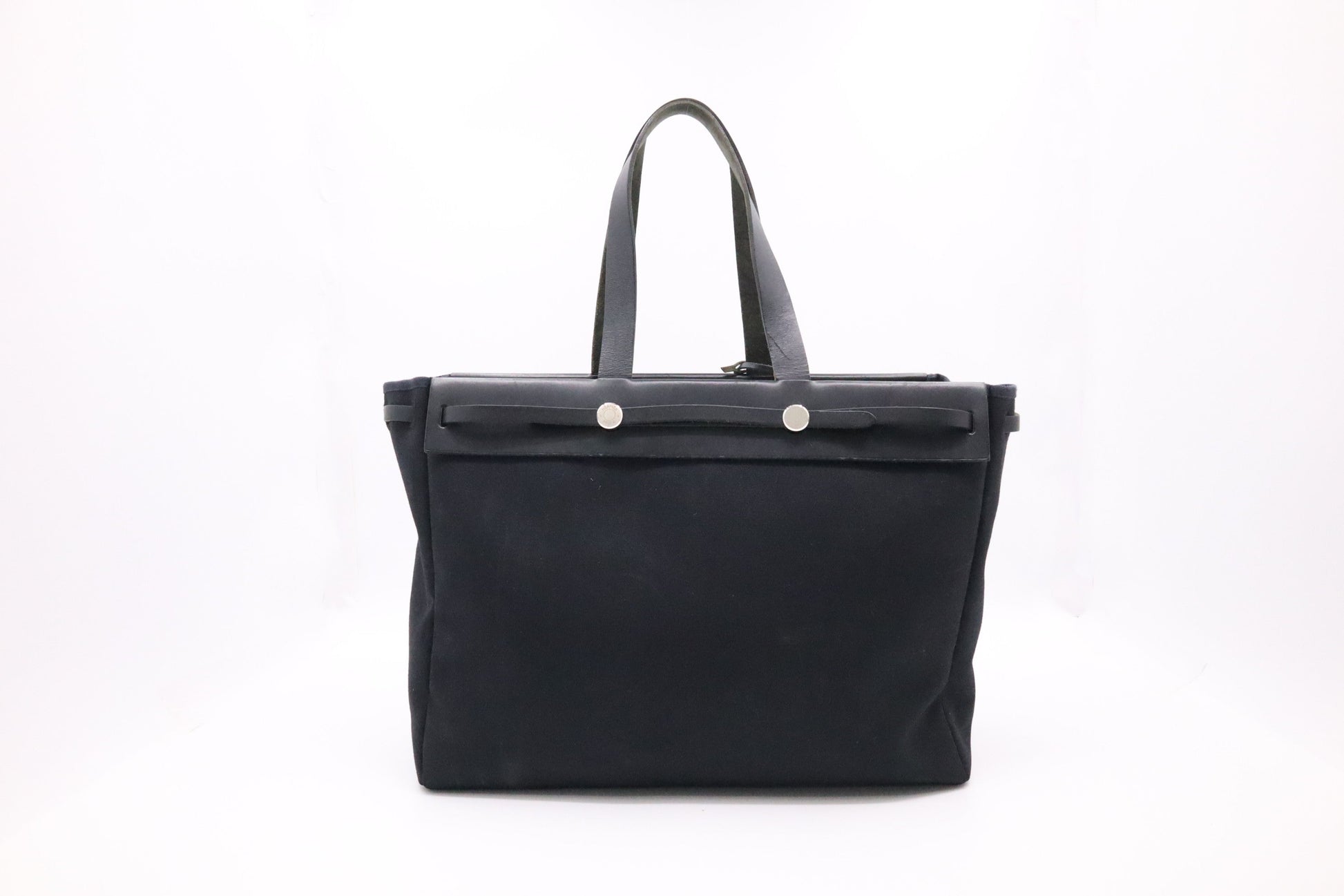 Hermes Herbag Cabas In Canvas Black Travel Bag