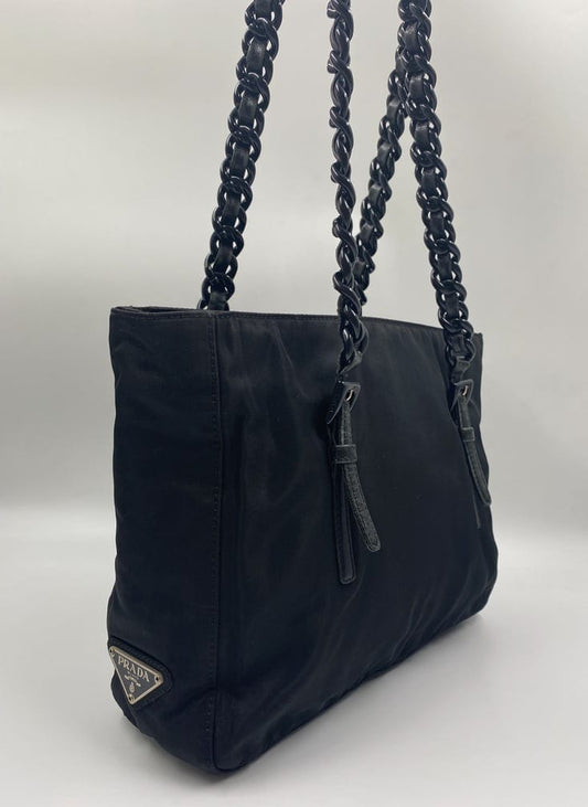 Prada Tote Nylon Chain Tote Bag