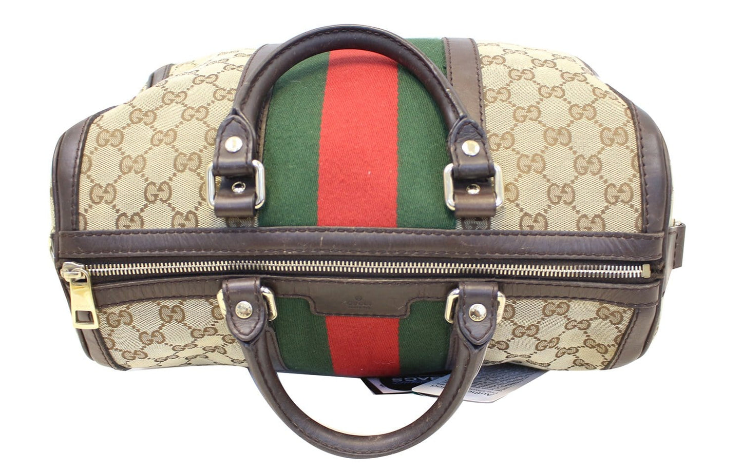 Gucci Web Boston Bag Canvas Monogram Travel Bag
