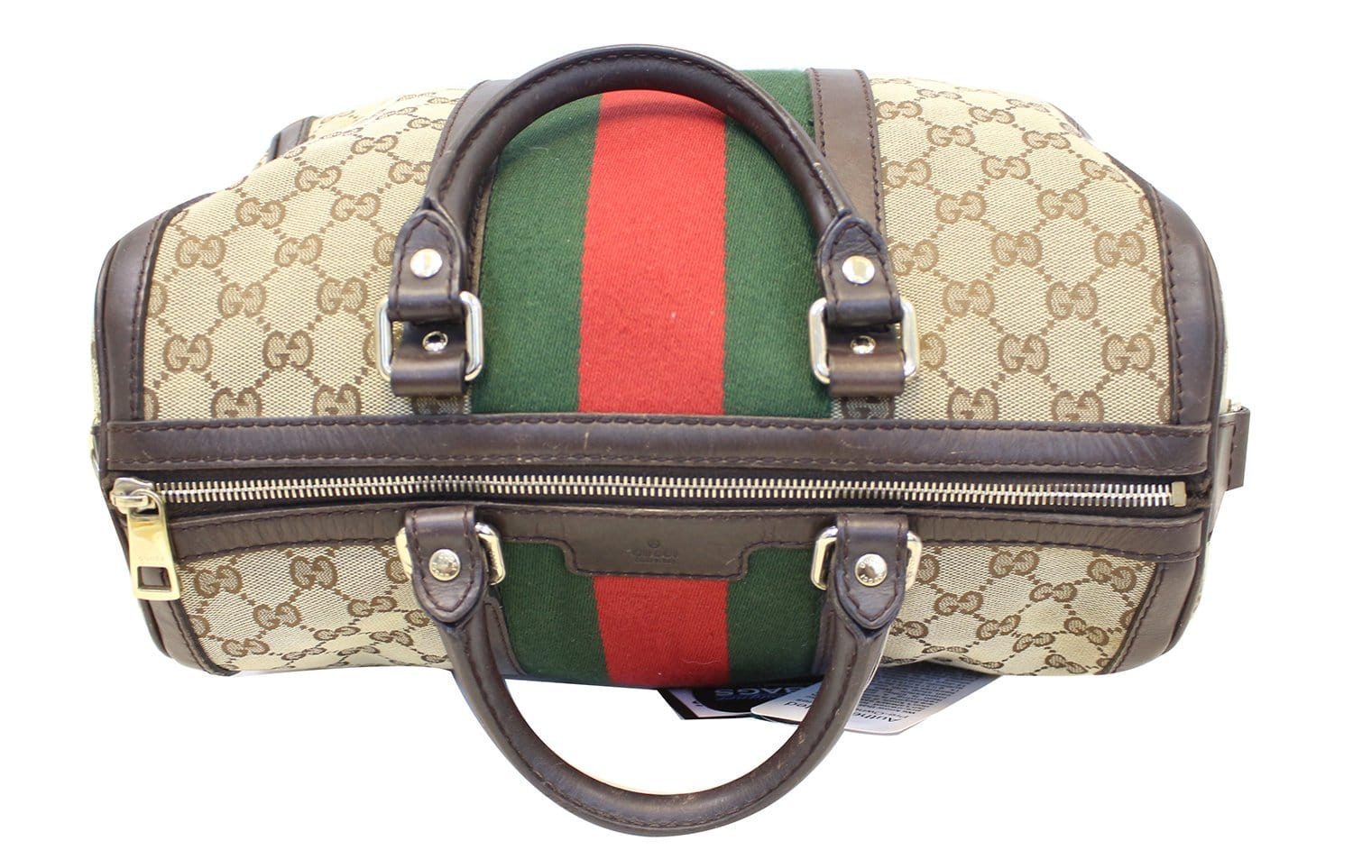 Gucci Web Original Boston Bag Canvas Monogram Travel Bag