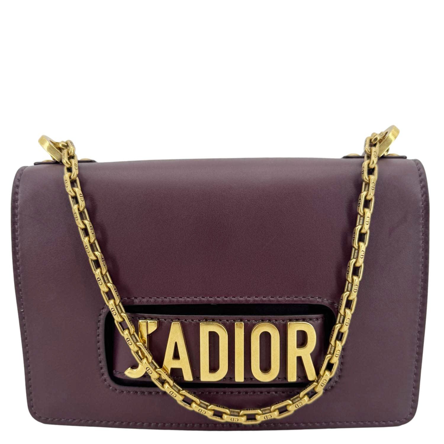Dior J'A Flap Shoulder Bag Burgundy Leather Medium