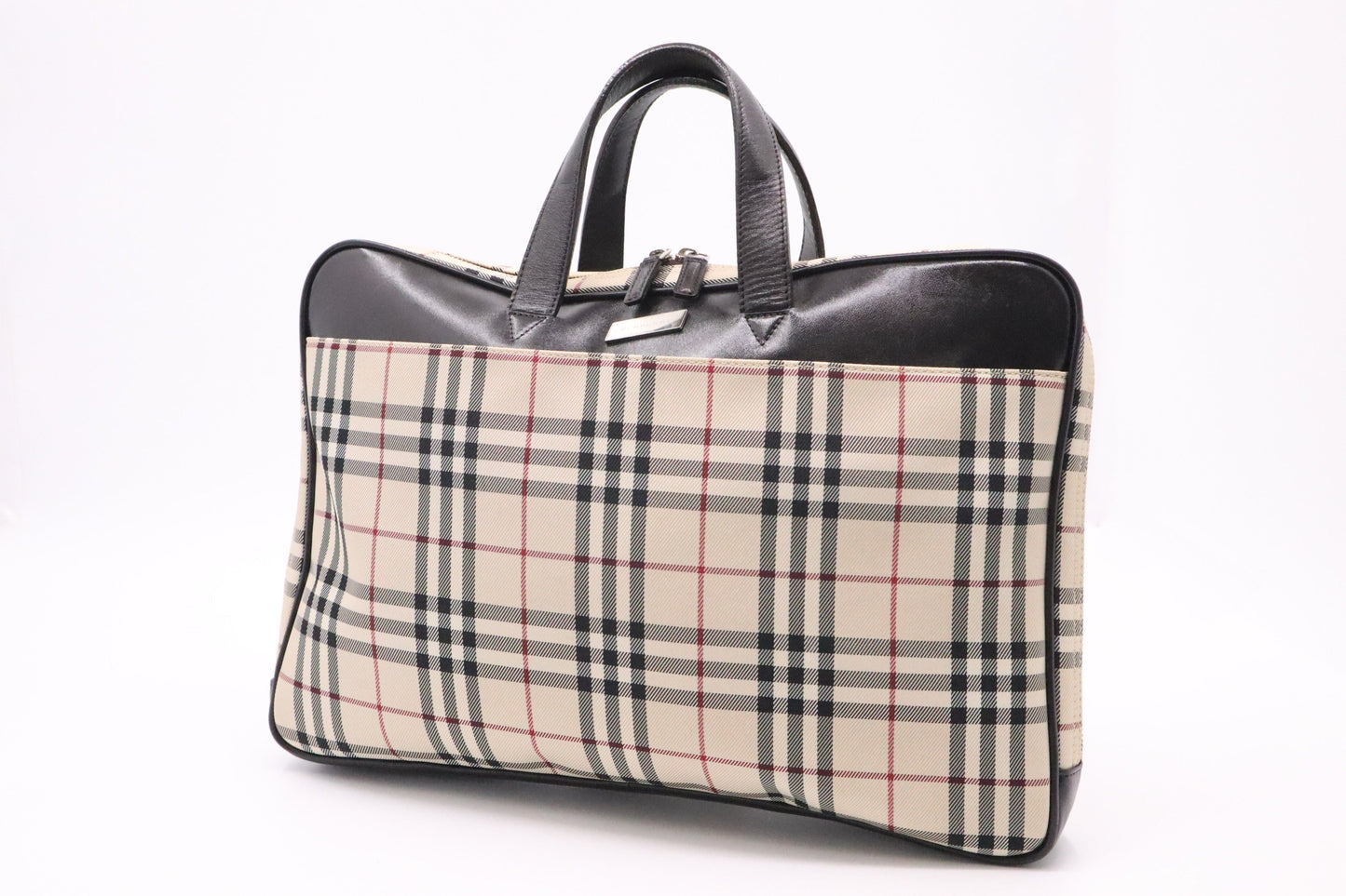 Burberry Business Bag In Check Canvas Beige Travel Bag