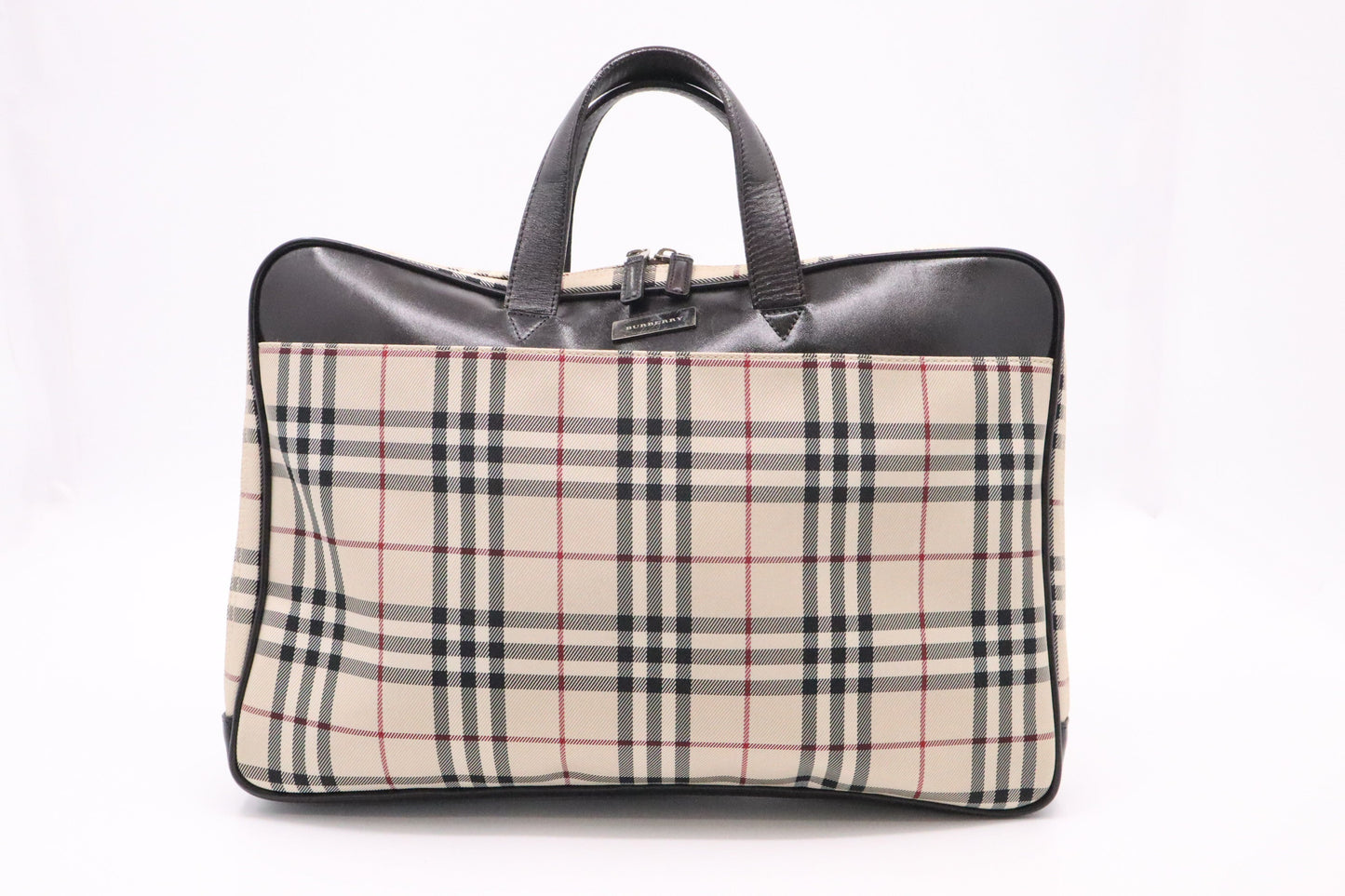 Burberry Business Bag In Check Canvas Beige Travel Bag