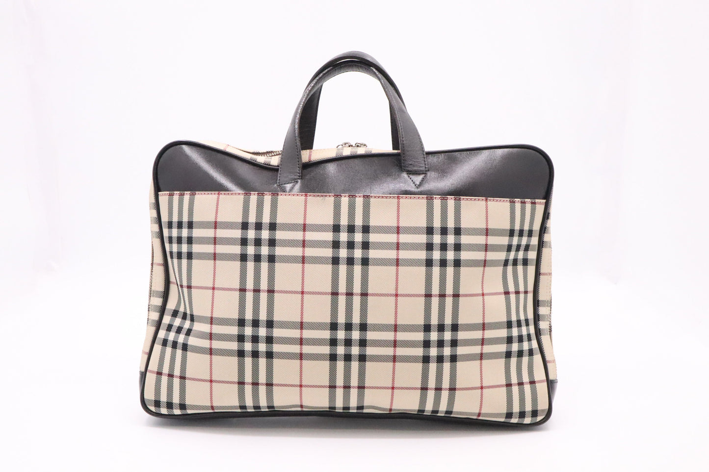 Burberry Business Bag In Check Canvas Beige Travel Bag
