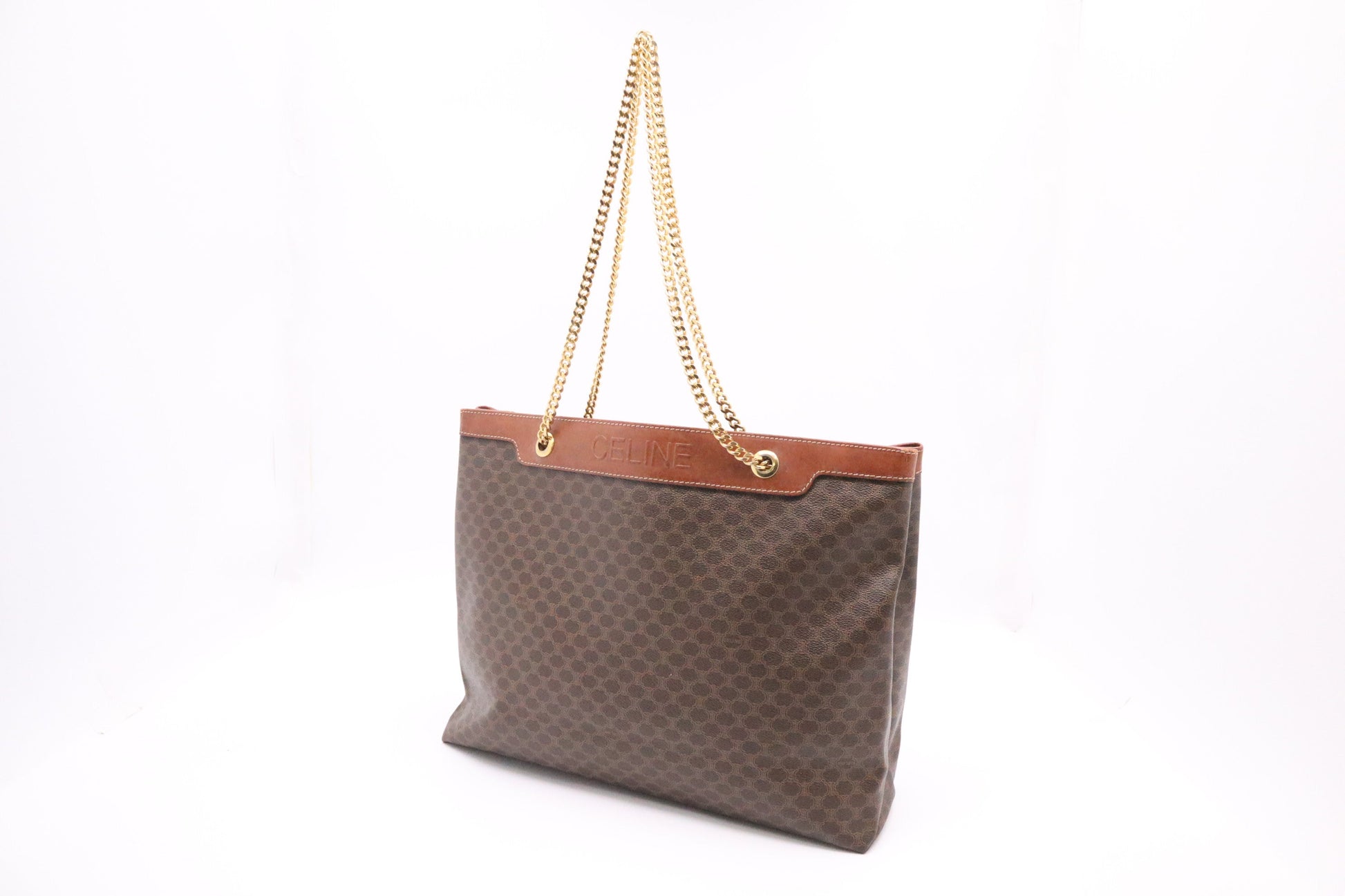 Celine Tote In Macadam Handbag Canvas Brown Tote Bag