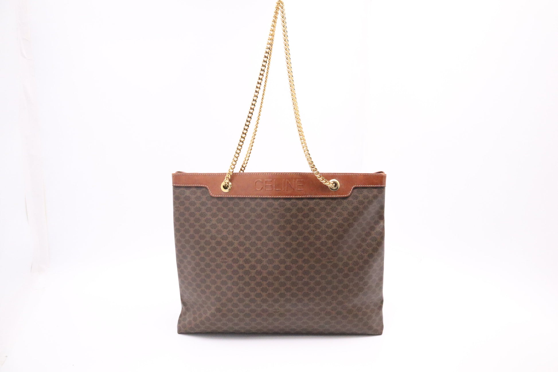 Celine Tote In Macadam Handbag Canvas Brown Tote Bag