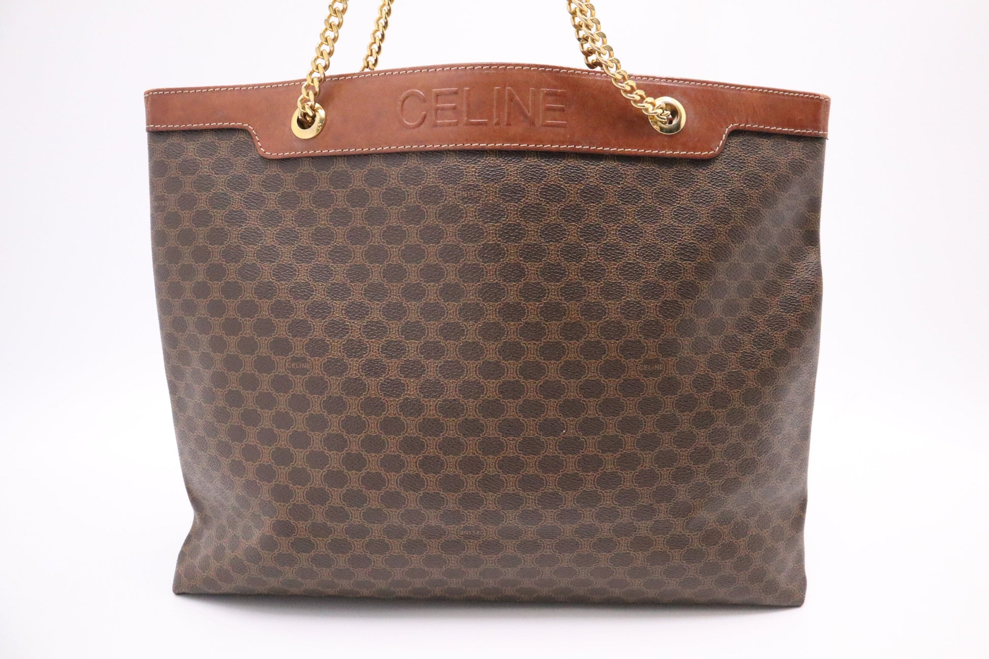 Celine Tote In Macadam Handbag Canvas Brown Tote Bag