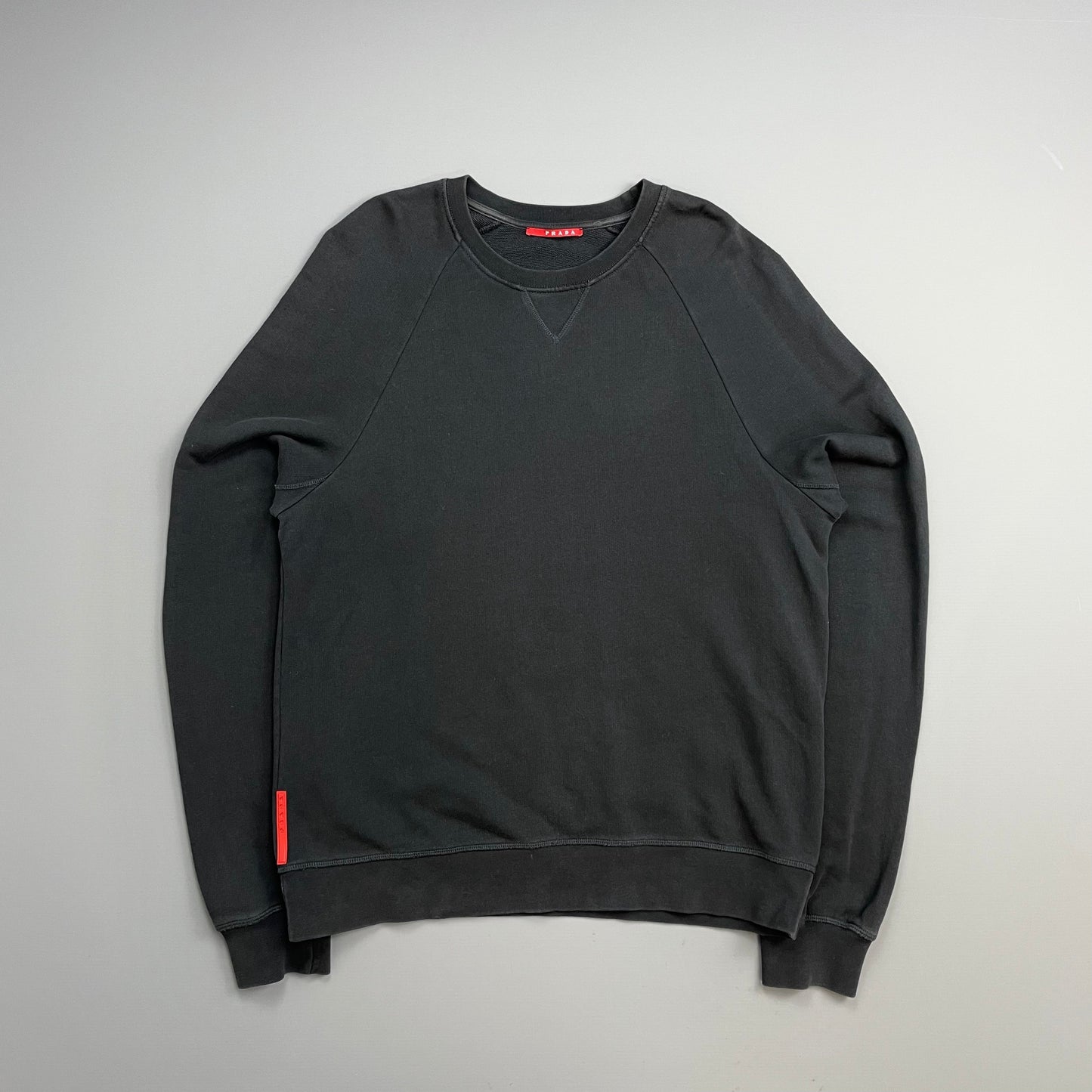 Prada Handbag Sport Dark Grey Cotton Crewneck Sweatshirt Gray