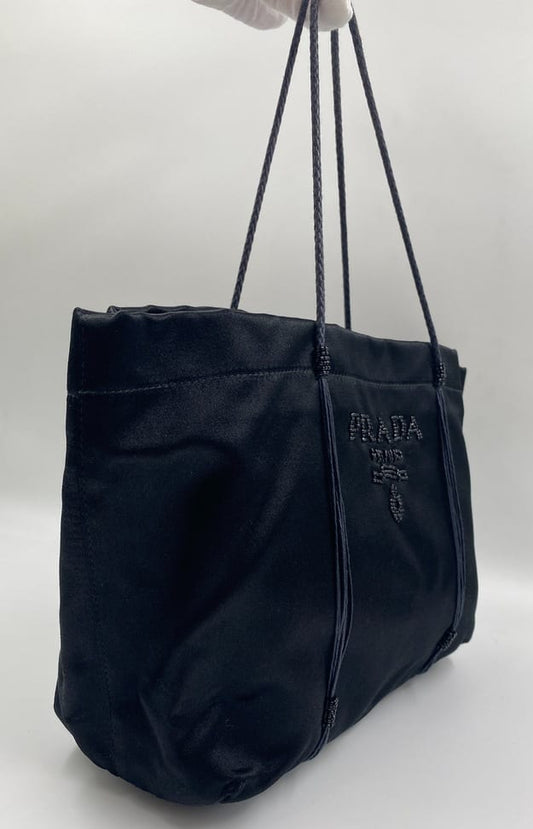 Prada Beaded Tote Satin Mini Tote Bag