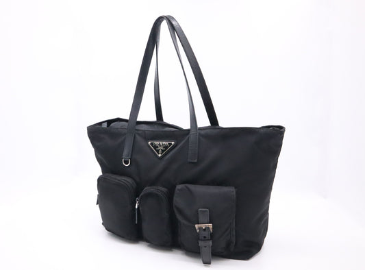 Prada Tote In Handbag Nylon Black Tote Bag