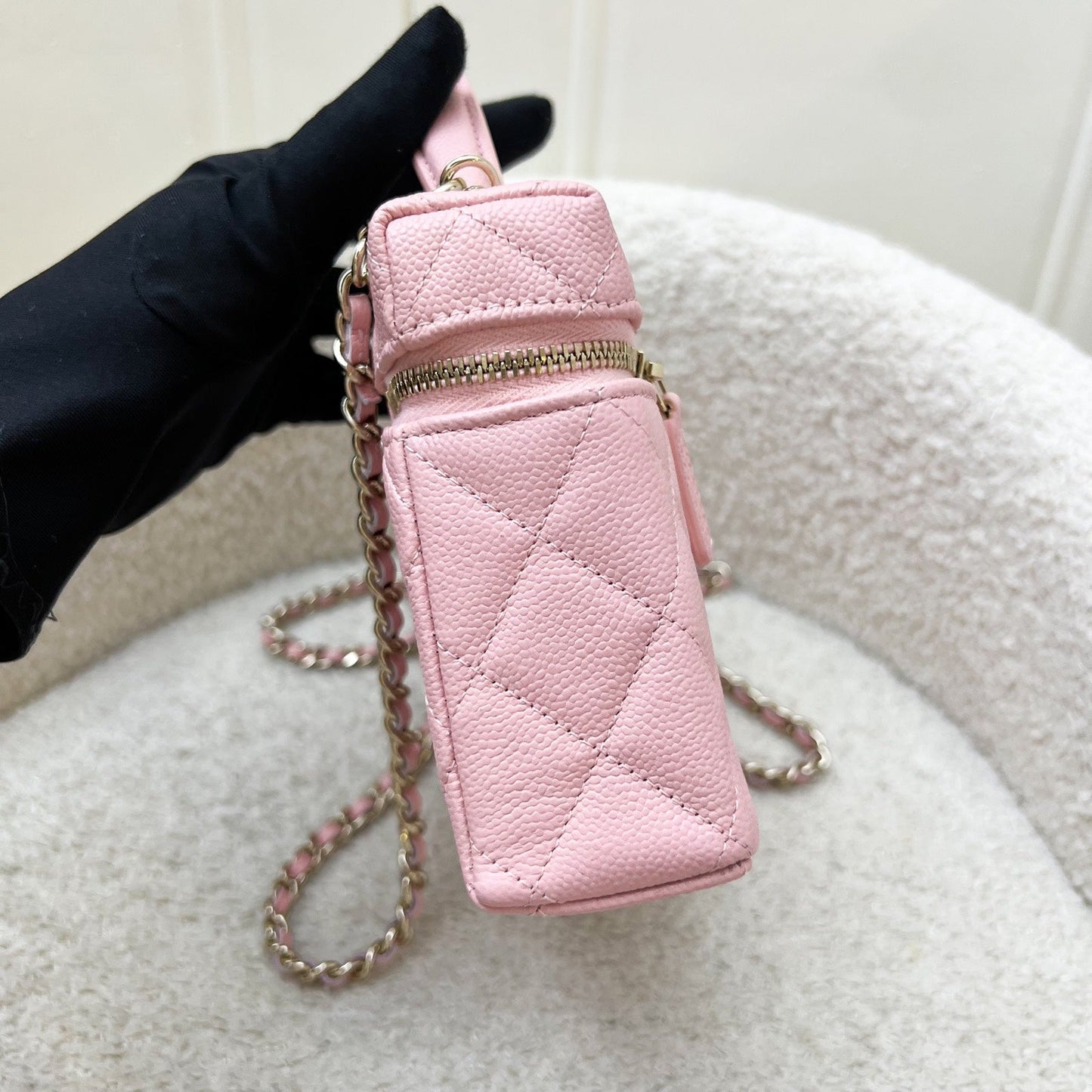 Chanel Clutch with Chain (LP Style Bag) in Pink Caviar and LGHW