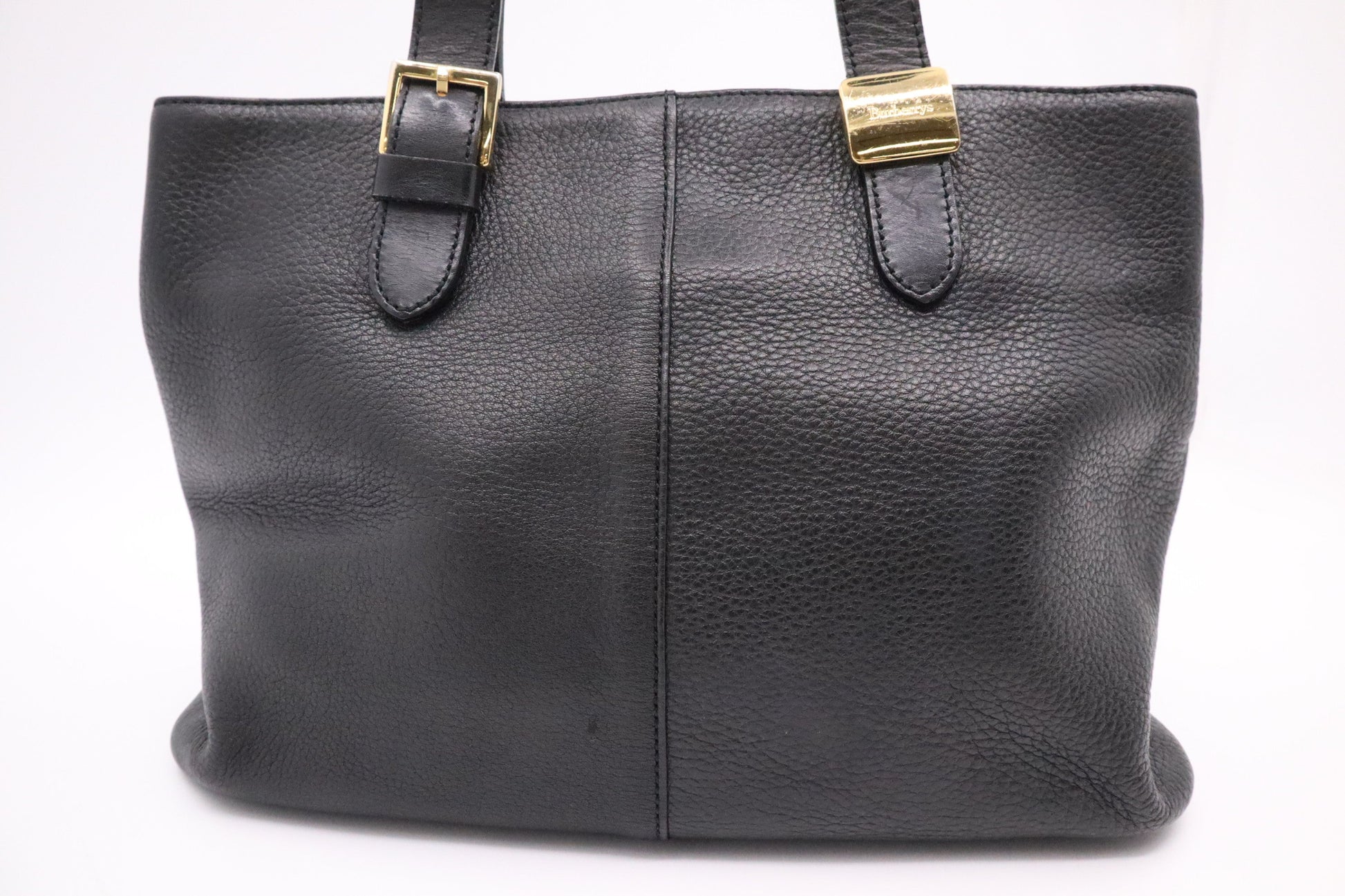 Burberry Handbag In Leather Black Travel Bag Black Leather 2