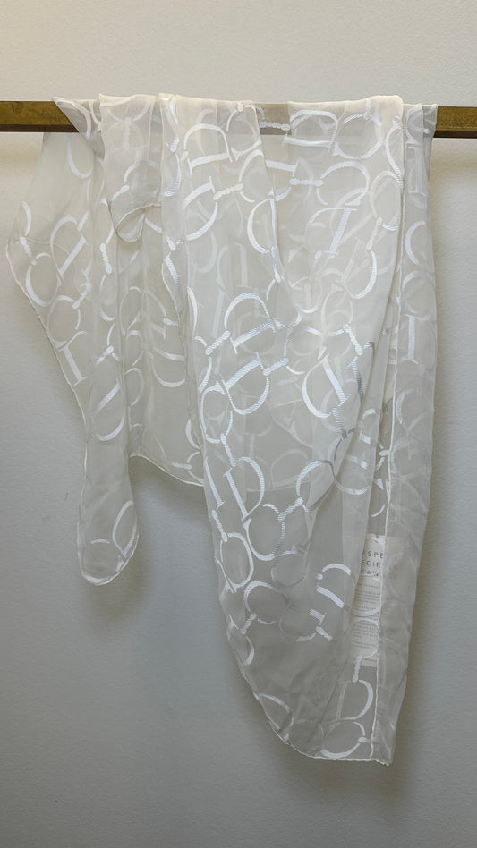 Dior Scarf Organza Silk White Logo
