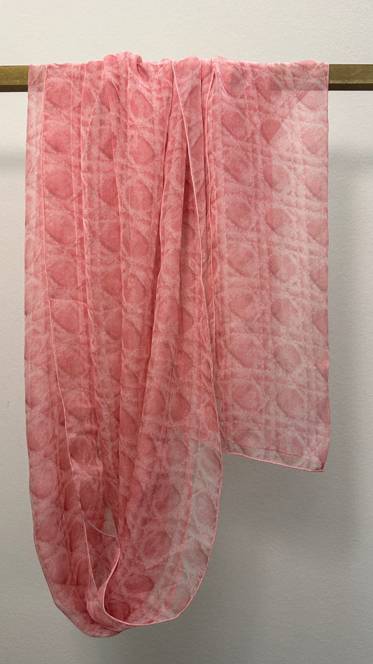 Dior Cannage Organza Scarf Silk Pink
