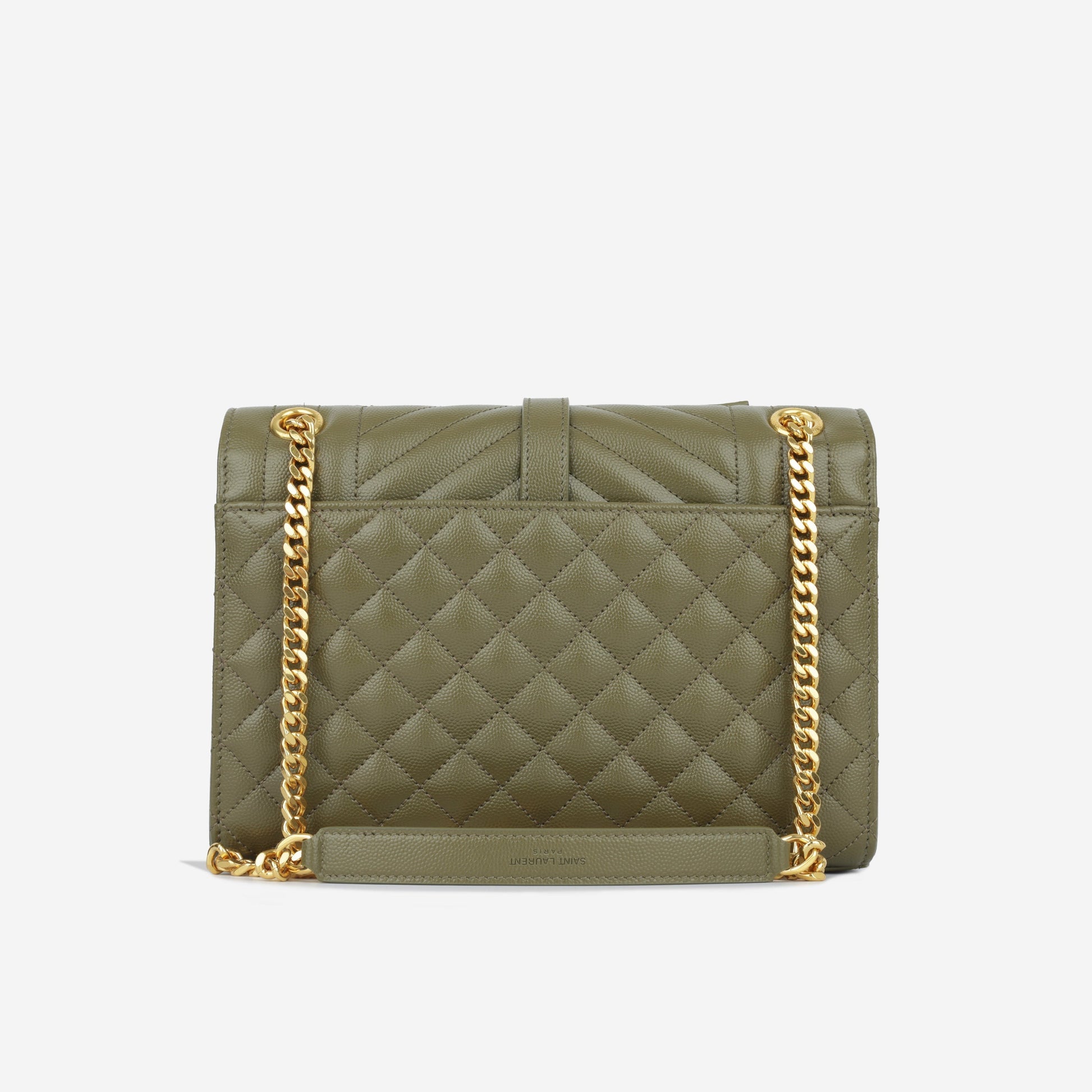 YSL Saint Laurent Envelope Khaki Shoulder Bag Medium