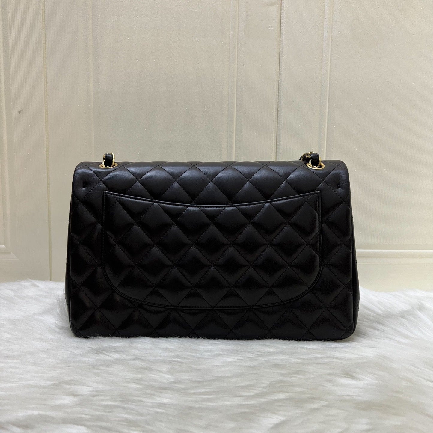 Chanel Jumbo Classic Flap DF in Black Lambskin and GHW Accessory