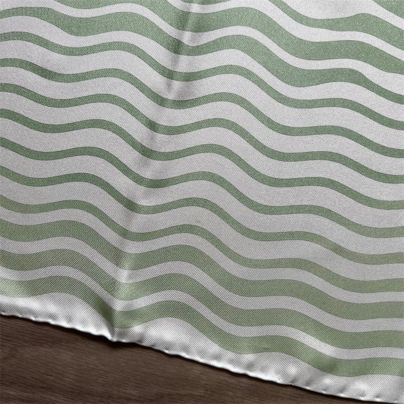 Chanel Cruise in Singapore VIP Gift Scarf in Sage / Blue / Cream 100% Silk