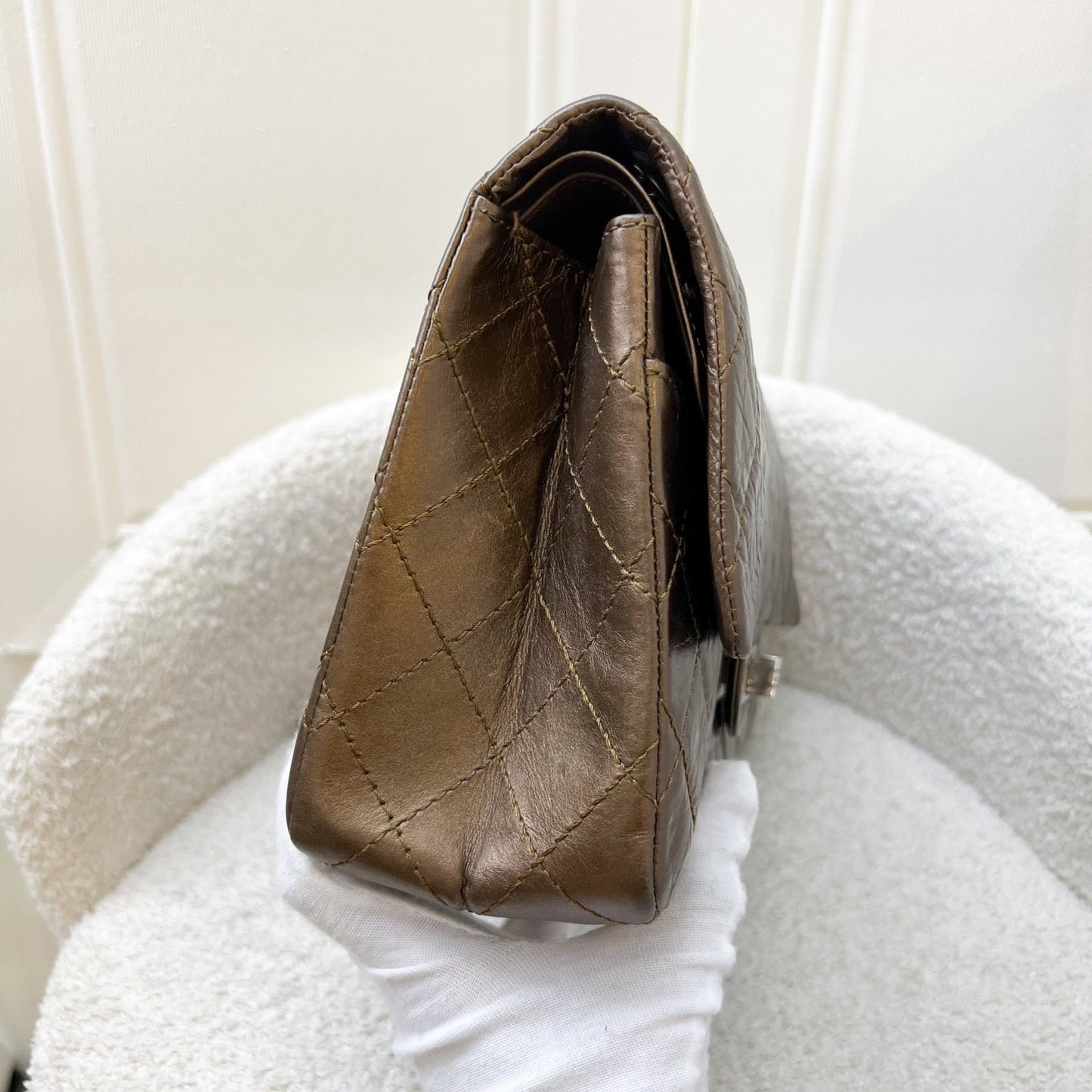 Chanel 2.55 Reissue 226 Flap in Bronze Distressed Calfskin and RHW Accessory