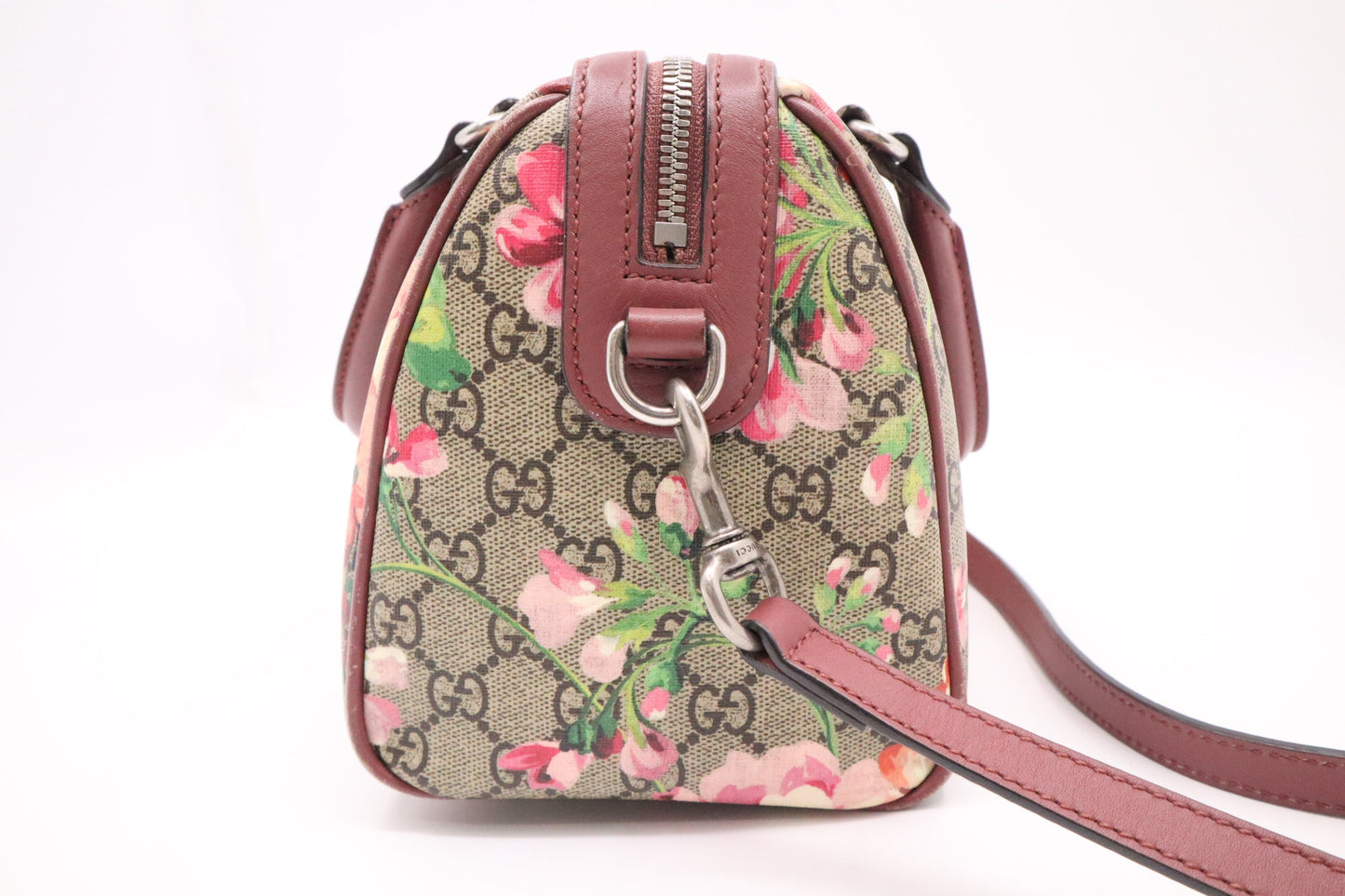 Gucci Boston Bag In Blooms Canvas Pink Travel Bag