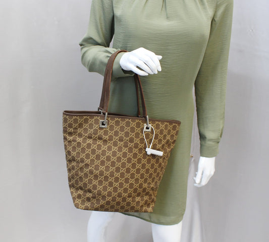 Gucci Beige Tote Bag Canvas Monogram