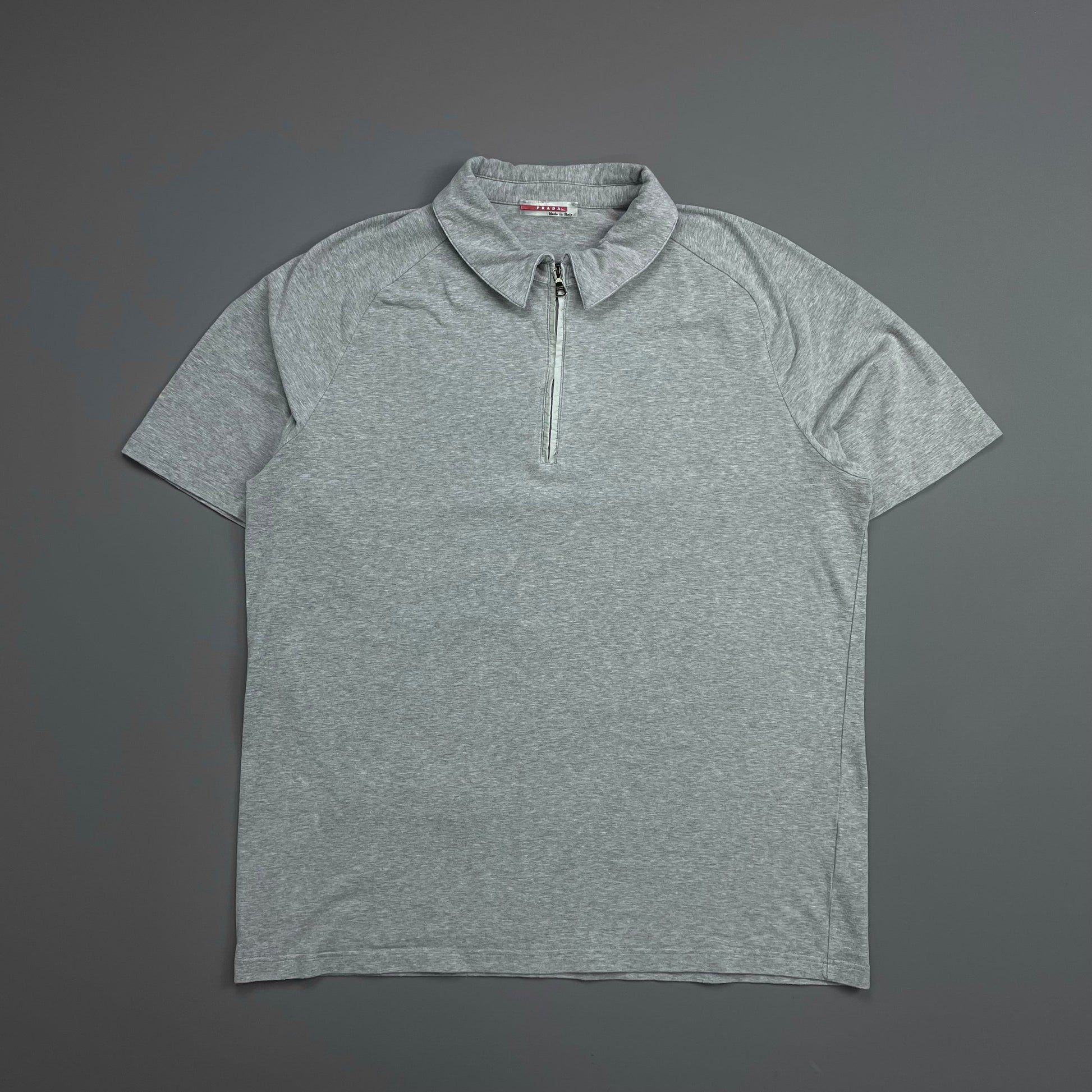 Prada Handbag Sport Grey 00s Rear Pocket Short Sleeve Gray Zip